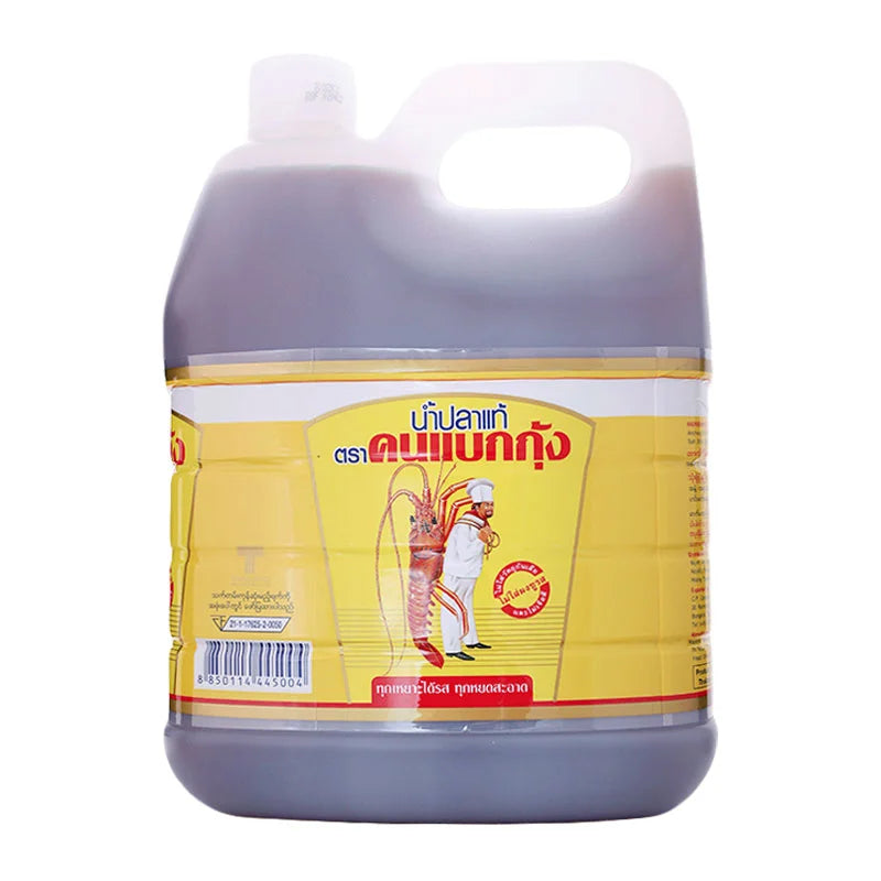 COOK&LOBSTER Fish Sauce 4.5L bottle with label, showcasing the product's packaging and brand for cooking and flavor enhancement.
