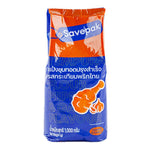 Savepak Tempura Flour with Pepper and Garlic flavor, 1kg, dry grocery, in a resealable bag with pepper and garlic illustrations.