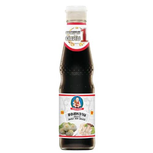 Bottle of DEKSOMBOON Sweet Soy Sauce 400 g with dark, glossy liquid and label featuring brand and product details.