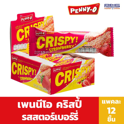 Pennyo Crispy Snacks Coated With Oat Strawberry Cream 12g x3