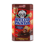 Meiji Hello Panda Chocolate confectionery snacks featuring panda-shaped cookies filled with chocolate cream.