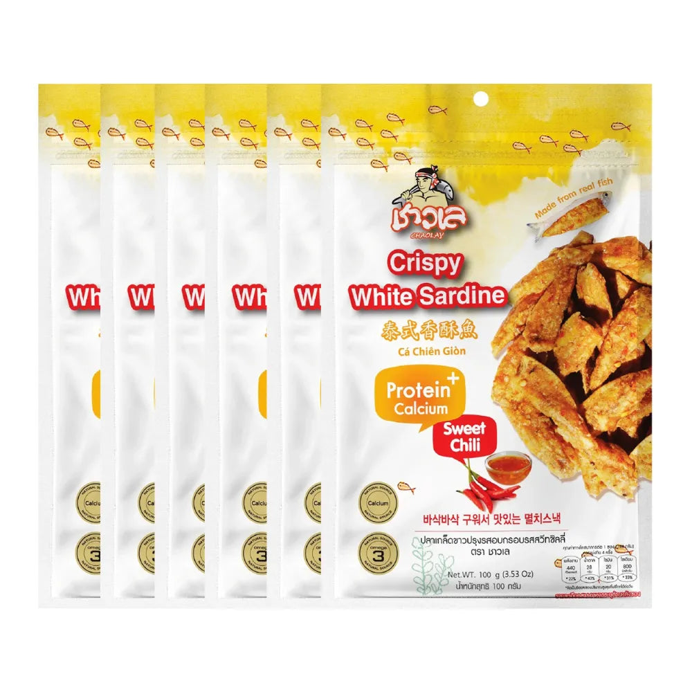 CHAOLAY Crispy White Sardine (sweet Chili Flavour) 100g x6