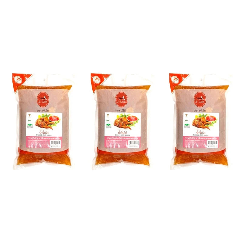 J-LEK Chicken Dipping Sauce 1,000g pack of 3, creamy and flavorful condiment for chicken dishes, shown in a clear image.