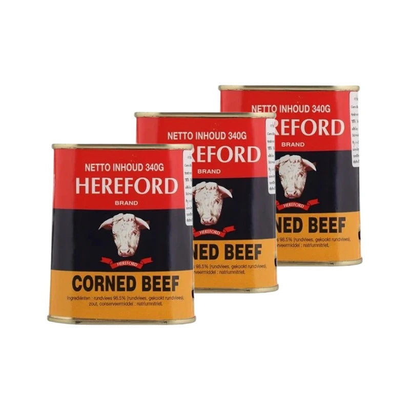 HEREFORD Corned Beef Gluten-free (made In France) Cans 340g x3