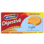 Mcvitie's Digestive Light confectionery snacks featuring six crispy, golden biscuits with a light, crumbly texture.
