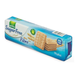 Gullon Sugar Free Biscuits, confectionery snacks, showing a plate of golden baked biscuits with a crispy texture.
