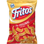 Fritos Corn Chips Regular, crispy snack in a bowl, showcasing golden Fritos corn chips from Fritos brand.