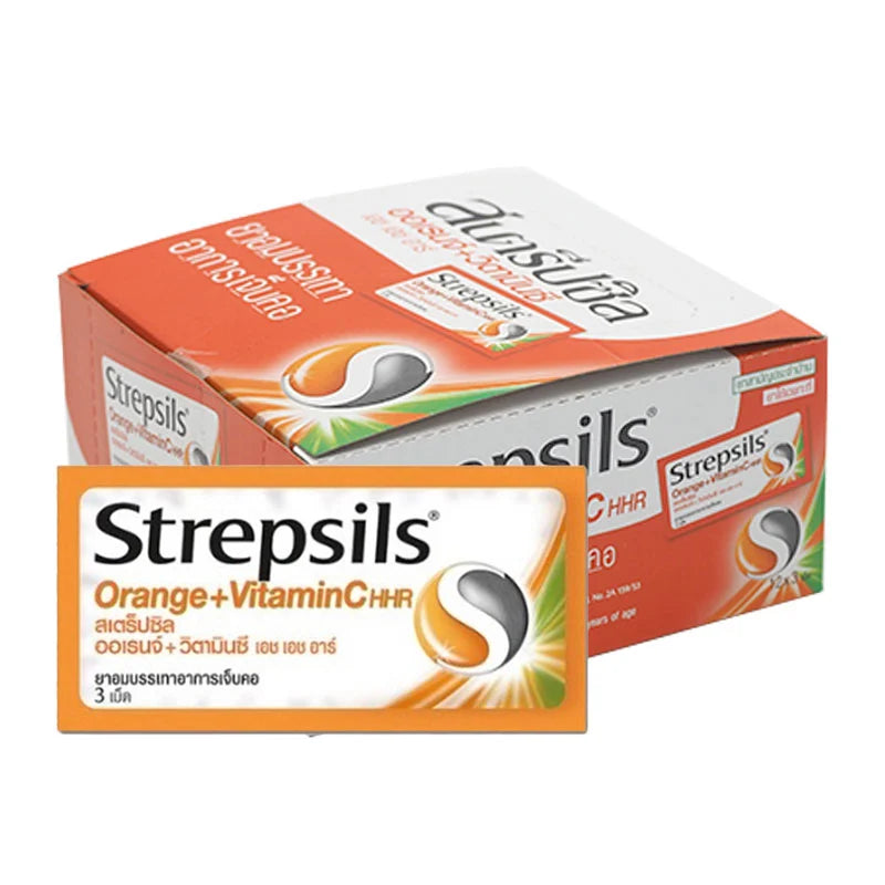 STREPSILS Lozenges Orange With Vitamin C HHR 3 Pcs X 12