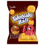 Samjin Takoyaki Ball confectionery snack featuring crispy, golden-brown fried octopus-shaped balls in a tray.