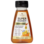Khaokho Selection Wild Honey 100% jar, natural honey product from Thailand, showcasing the honey's golden color and smooth texture.