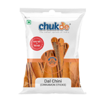 Cinnamon sticks from Chuk-De grocery brand arranged in a pile, showcasing their brown, aromatic spice appearance.