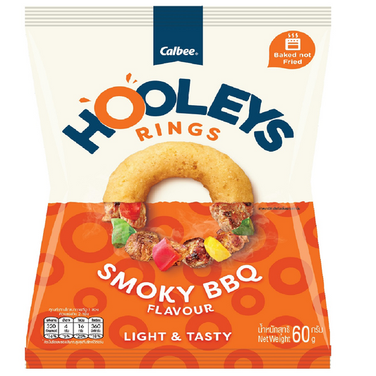 Calbee Hooleys Rings Smoky Barbecue Flavour