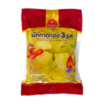 Chada three-flavored pickled cabbage rat, a dry grocery snack with colorful flavors, shown in a close-up image.
