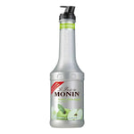 Monin Granny Smith Apple Fruit Mix bottle in 1000ml size, ideal for dry grocery use, showcasing fresh apple flavor and vibrant label.
