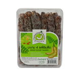 Tamarind House seedless savoury tamarind confectionery snack in a clear container, featuring dark, sticky tamarind pieces.