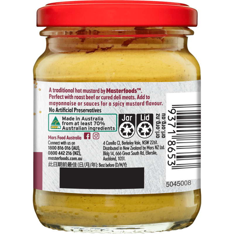 Masterfoods Hot English Mustard