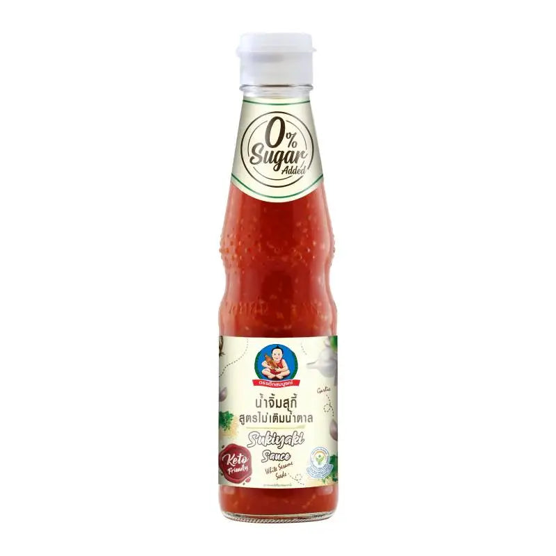 DEKSOMBOON Sukiyaki Sauce Keto 350g bottle, rich Japanese-style sauce with soy and sesame, ideal for keto cooking