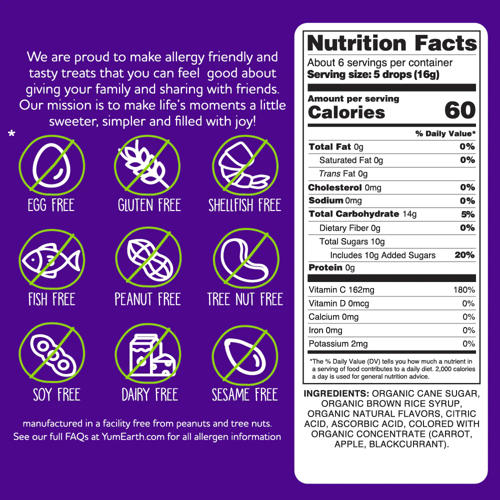 YumEarth Organic Vitamin C Fruit Drops Candies