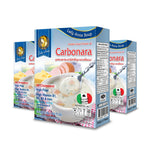 Lady Anna Carbonara instant soup packet, dry grocery product with creamy Italian flavor, ready-to-prepare dry pasta soup.