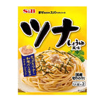 S&B Nama Fumi Tuna Shoyu Spaghetti Sauce with Seaweed topping in a jar, ready for pasta dishes in dry grocery section