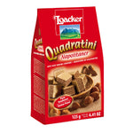 Loacker Wafer Napolitaner, a chocolate and hazelnut confectionery snack with crispy wafer layers and creamy filling.