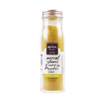 Spice Story Curry Powder Hot in a jar, vibrant orange spice blend for cooking, labeled as grocery item with spicy flavor.