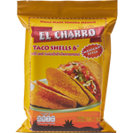 El Charro 6-inch taco shells for grocery, crispy and golden, perfect for preparing delicious tacos.