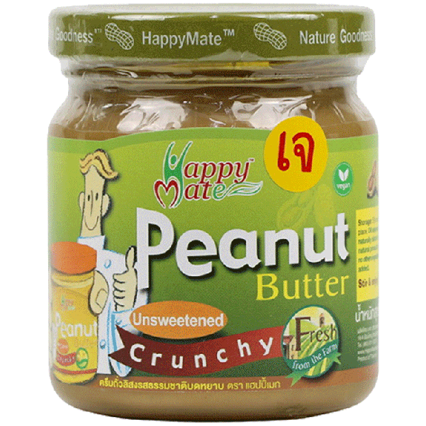 Happy Mate Unsweetened Crunchy Peanut Butter