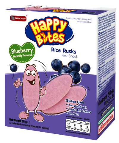 Namchow Happy Bites Rice Rusks Blueberry