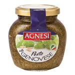 Agnesi Pesto Sauce 185g jar, Italian dry grocery, creamy basil and garlic pesto with basil leaves and pine nuts on the label