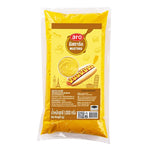 A 1kg jar of ARO Mustard in dry grocery packaging, showing the yellow mustard paste inside the ARO brand container.