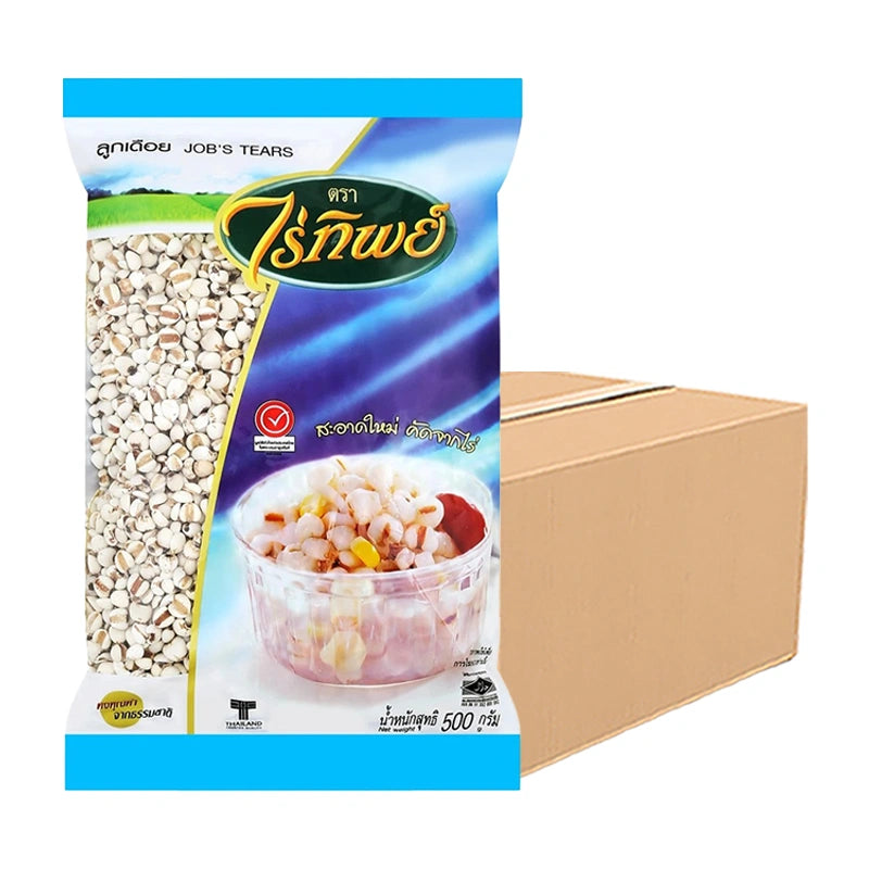 RAITIP Job's Tear grains in a 500g pack, shown in a clear image, highlighting the natural appearance and packaging of this traditional food product.
