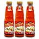 PANTAINORASINGH Sukiyaki Chili Sauce 330g bottle, shown in a set of three, with red chili sauce in a clear glass jar.