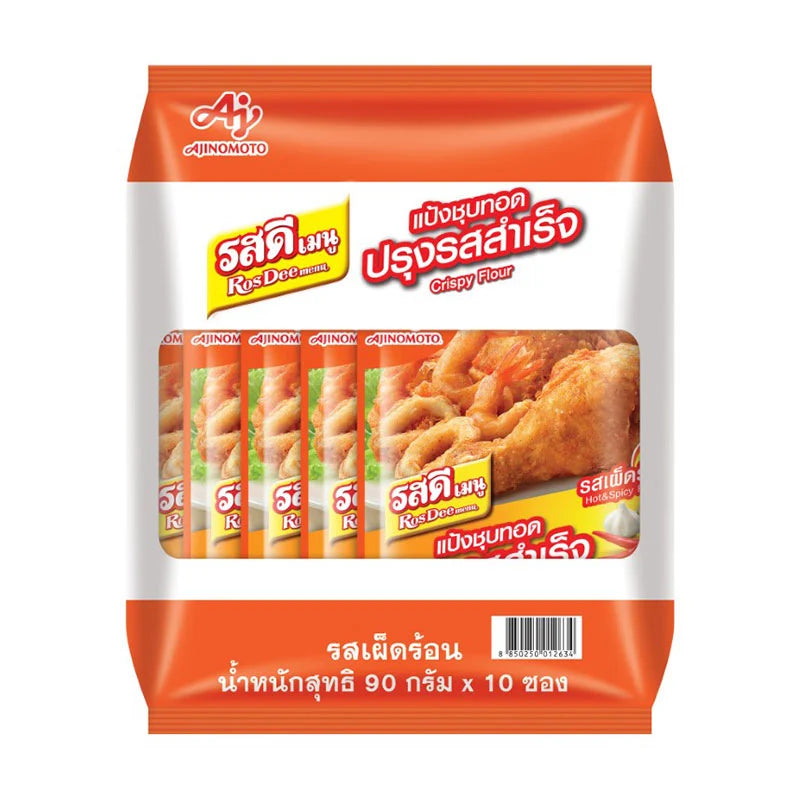 Rosdee Tempura Chili Flour 90g pack, dry grocery product with bright red chili powder for tempura batter.