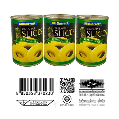 Mcgarrett Pineapple Slices In Heavy Syrup 565g x3