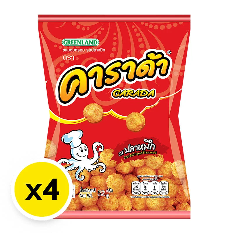 Carada Crispy Snack Squid Flavor 52g x4