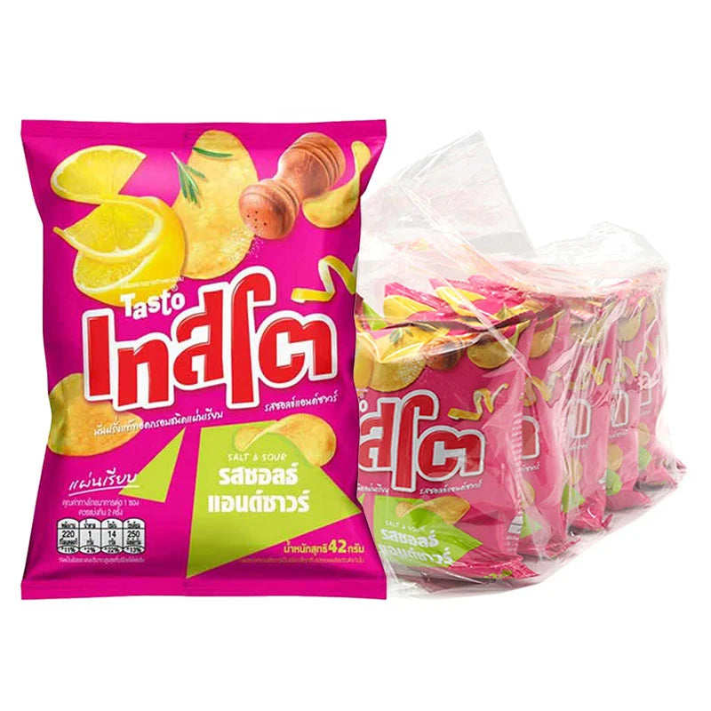 TASTO Potato Chips Salt & Sour Flavor 42g x6