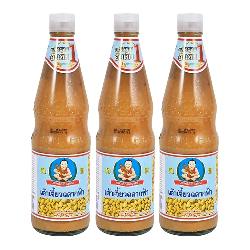 DEK SOM BOON Soybean Paste Formula 2 in three 800g jars, showing the product packaging and label
