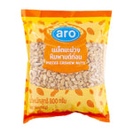 ARO Cashew Nut 800g in a clear plastic bag, showing light beige, whole dry roasted cashews for healthy snacking.