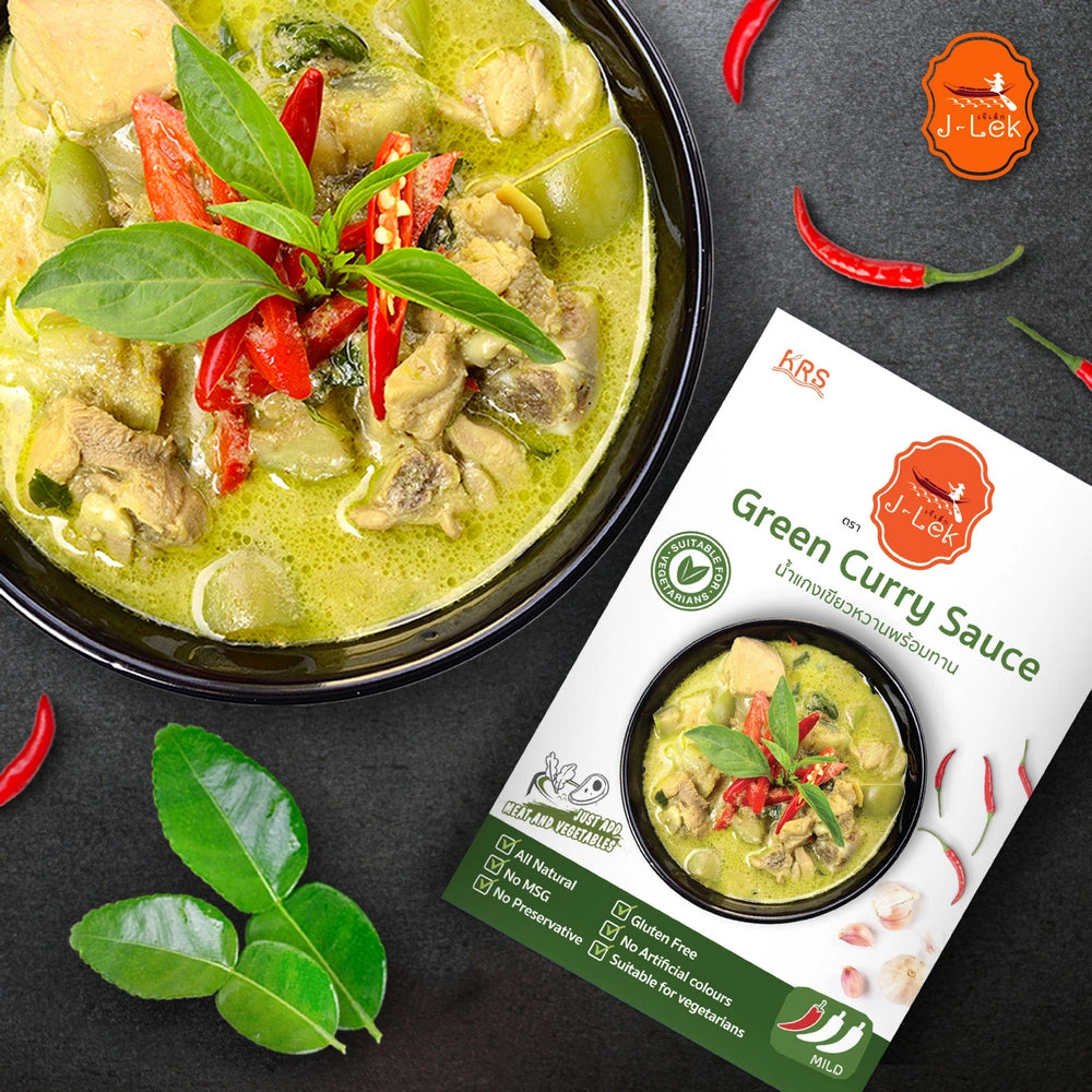 J-lek Jae Lek Ready-to-eat Green Curry Paste Packets 250g