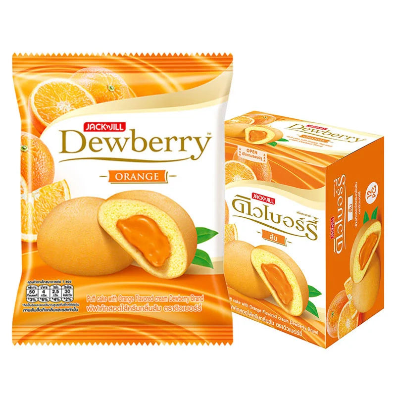 DEWBERRY Puff Cake With Orange Flavored Cream 12 Pcs 15g