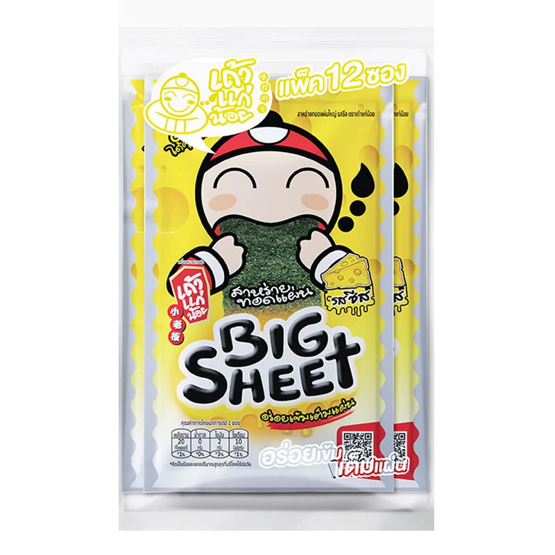 TAOKAENOI Big Sheet Cheese, 3.2g x 12, showing a close-up of the cheese sheets in packaging.