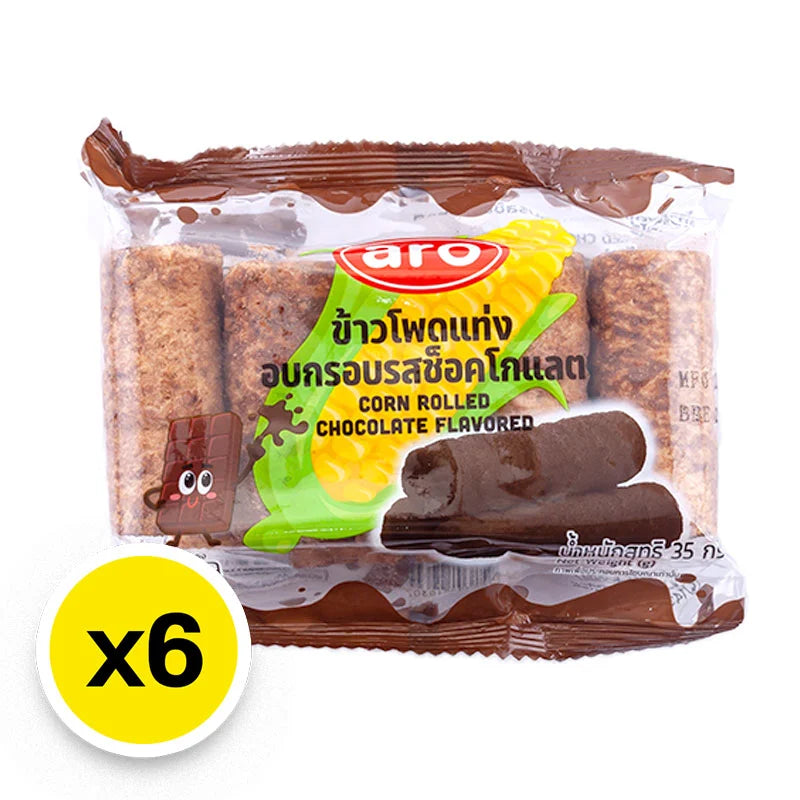 ARO Corn Rolled Chocolate Flavored 35g x6