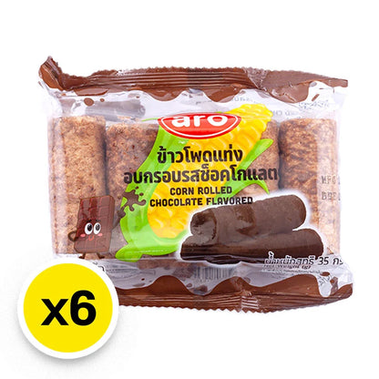 ARO Corn Rolled Chocolate Flavored 35g x6
