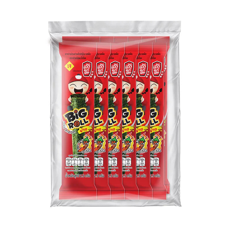 Taokaenoi Big Roll Grilled Seaweed Spicy 12 Pcs 2.5g