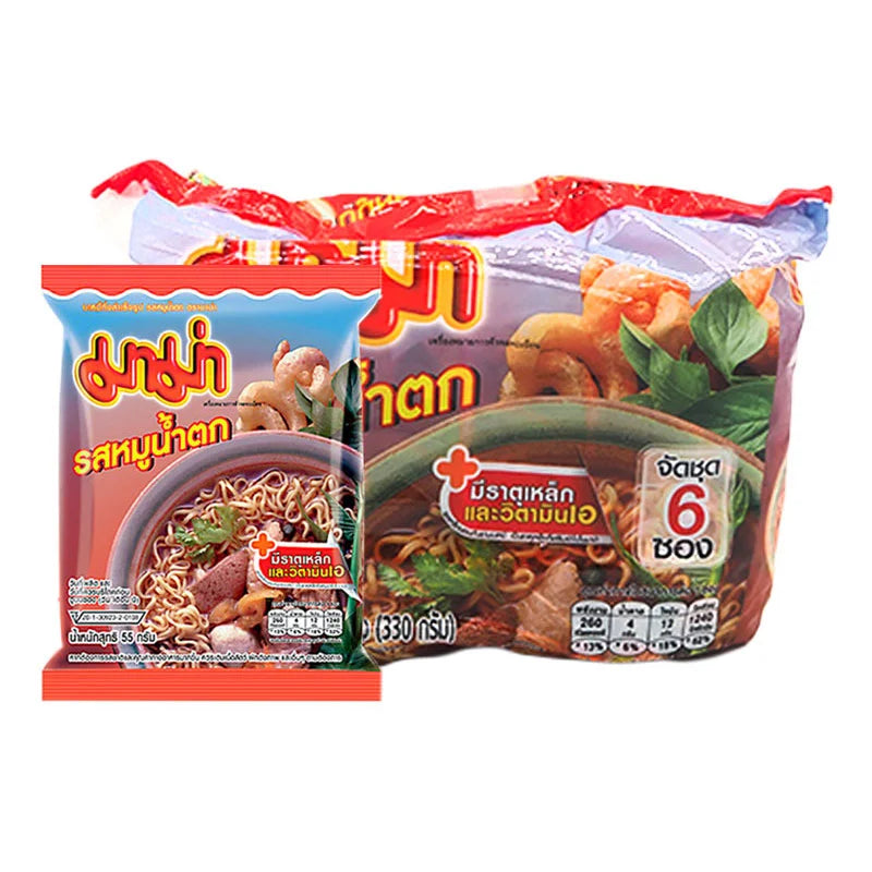 MAMA Instant Noodles Moo Nam Tok Flavour 55g x6