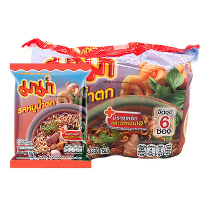 MAMA Instant Noodles Moo Nam Tok Flavour 55g x6