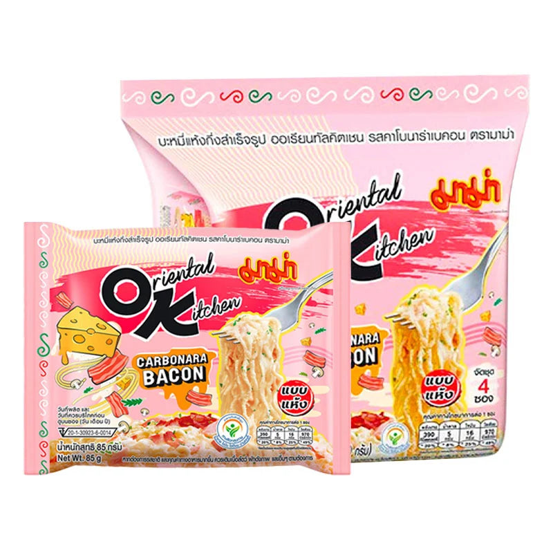 MAMA Oriental Kitchen Instant Noodles Carbonara Bacon 4 Pcs 85g