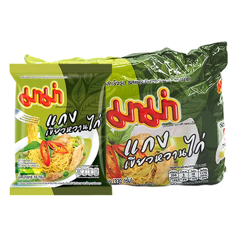 MAMA Instant Noodles Chicken Green Curry Flavor 55g x6