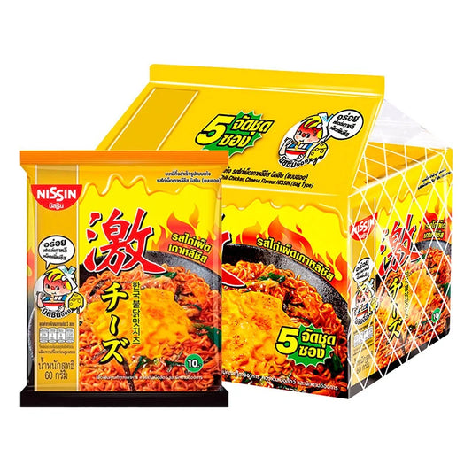 NISSIN Instant Noodles Korean Hot Chicken Cheese Flavor 60g x5